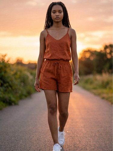 Linen tank top - plus, shorts