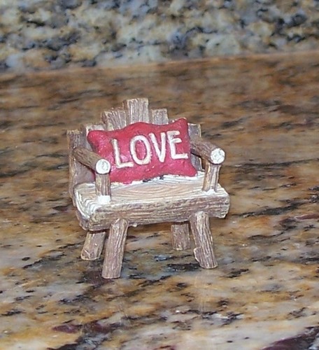 Miniature wooden log bench - miniature, w/