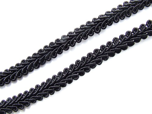 Black wide double scroll - black,