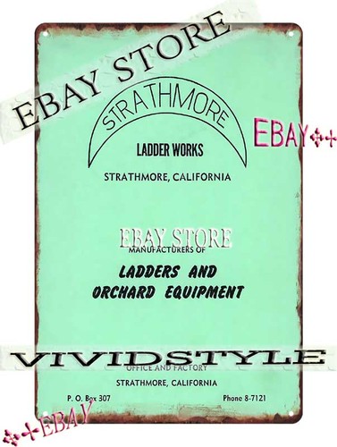 Tin sign 1930s ladders orchard - tin,