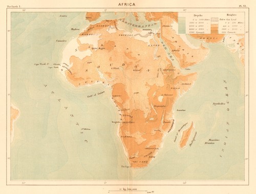 Africa 1886 old - , antique