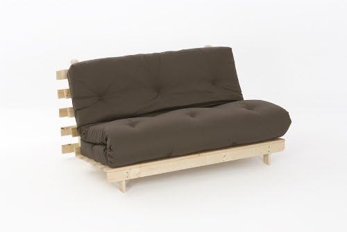 Small double wooden futon sofa - futon,