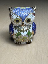 VINTAGE CHINESE CLOISONNE ENAMEL LITTLE OWL