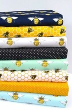 BEES FABRIC BUNDLE COTTON SEWING MATERIAL PATCHWORK HONEYCOMBE * OEKO TEX 100