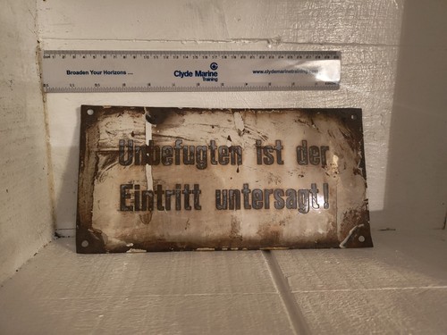 Old vintage enamel sign - old,