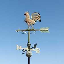 Large verdigris bantam rooster weathervane - copper verdigris weathered cockerel