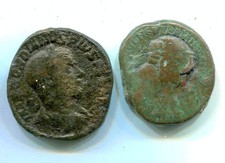 2 base coins n02  roman, gordian sestetius and trajan as detector finds