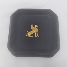Wedgwood Egyptian Collection Black Basalt Gold Sphynx Square Pin Dish Tray 1978