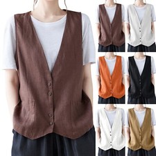 Women Cotton Linen Sleeveless