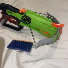 NERF Zombie Strike Crossfire Crossbow N-Strike Elite teated 100% working 10darts