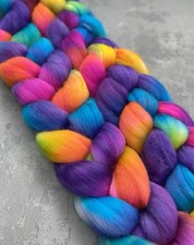 Hand Dyed Polwarth Spinning/Felting Wool Fibre Combed Top Roving
