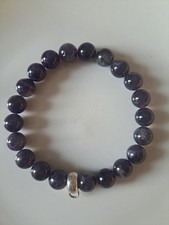 Thomas Sabo club 925 Purple Amethyst bead charm Carrier bracelet 19cm