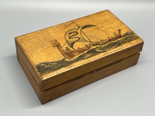 Vintage handpainted wooden - handpainted, box