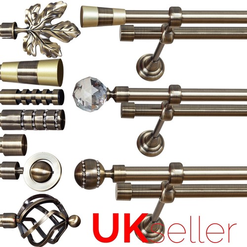 Double curtain pole bracket - double,