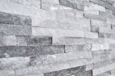 Sample of Ice Grey & White Quartz 3D Split Face Wall Cladding Tiles - Sparkly