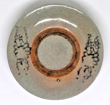 ANTIQUE CHINESE MING LONGQUAN ?  SMALL CELEDON CERAMIC PLATE .