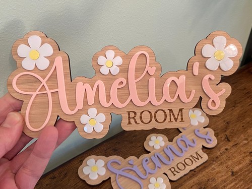 Personalised bedroom sign with - bedroom,