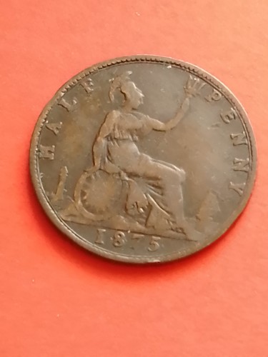 1875 halfpenny h - halfpenny, no