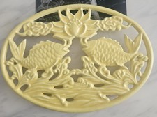 Cast Iron Yellow Enamel Trivet Pot Stand Wrought Iron Work