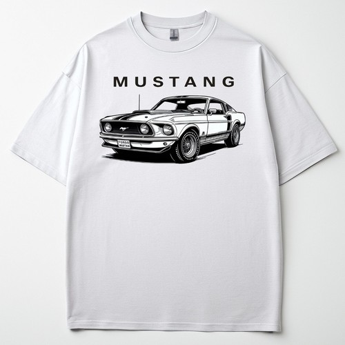 Classic mustang line - line, art
