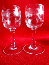 Pair Old Vintage Engraved