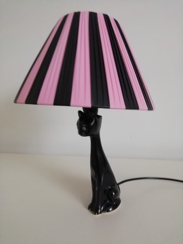Vintage 50s 60s black cat - , lamp