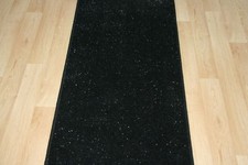 Black Glitter Runner Rug 8ft x