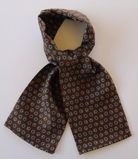 Silk Cravats 5.5" x 39" Millefiori, geometric, floral, spotted. Hand made.