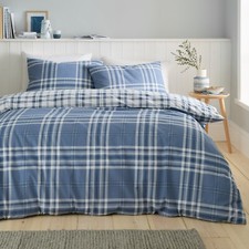 Catherine Lansfield Kelso Tartan Easy Care Duvet Cover Bedding Set Blue