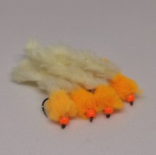 6 Orange Cheese Eggstacy Worms.Fly Fishing trout fly lure barbless 