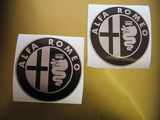 ALFA ROMEO Black & Silver Stickers  x2