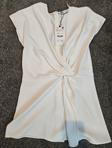 Zara white neck top size - top, s