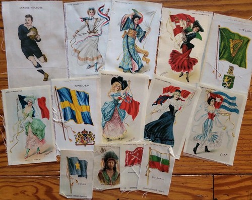Antique tobacco silk lot - tobacco,