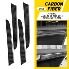 4Pcs Real Carbon Fiber Interior Window Door Panel Trim Cover for Audi A4 B8 A5