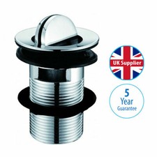 Chrome Slotted Basin Waste with Flip Top Swivel Plug WST4013 bathroom