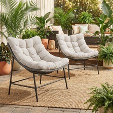 Egg Chairs Set of 2, Papasan