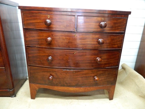 Victorian mahogany veneer bow - mahogany,