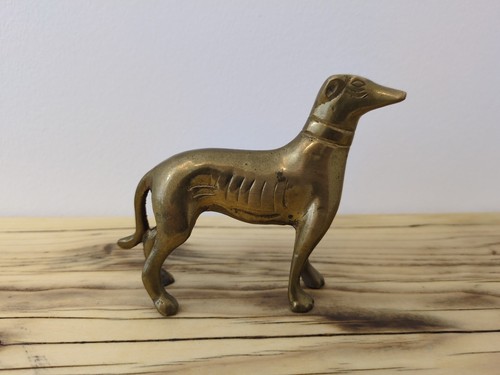 Brass greyhound dog figurine - dog,