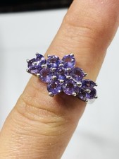 Silver and amethysts ring - , uk