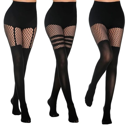 Women black fishnet suspender - fishnet,