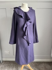 Damsel In A Dress Purple Ruffle Coat/ Jacket  100% Wool Size 10