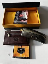 Tony Perotti Key Holder Case Bag, Inside ring, Zip Leather Brown Green Two New 