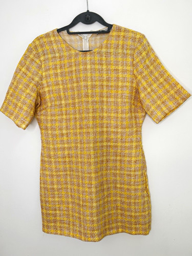 Zara yellow beige check - zara,