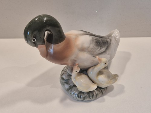 Porcelain mallard duck family - porcelain,