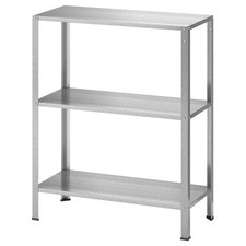 NEW IKEA HYLLIS 3 Tiers Shelving Unit,In/Outdoor,Galvanised Steel,60x27x74cm
