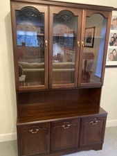 Vintage Dark Wood Sideboard Display Cabinet- CS W57