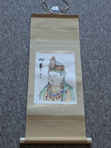 Asian guanyin scroll painting - scroll,