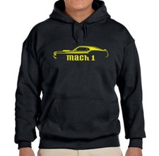 1970 Ford Mach 1 Mustang Classic Black Hoodie Sweatshirt FREE SHIP