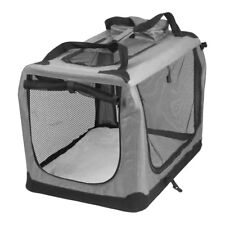 AVC Fabric Pet Carrier Grey Folding Dog Cat Transport Bag Medium Inc Warranty