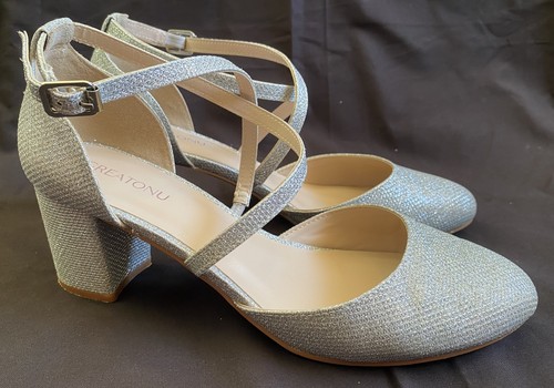 Silver sparkly low block - silver,